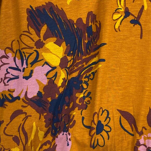 Tiny Anthropologie Floral Wrap Top Womens Sz XS Rust Orange Boho Flutter Sleeve - Picture 9 of 10